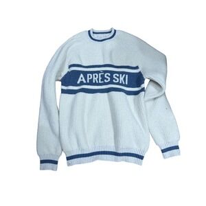 Barefoot Dreams Apres Ski Sweater White Blue Striped Cozy Knit Size 00